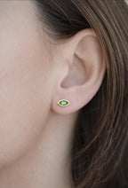 Mini Enamel Leaf Studs