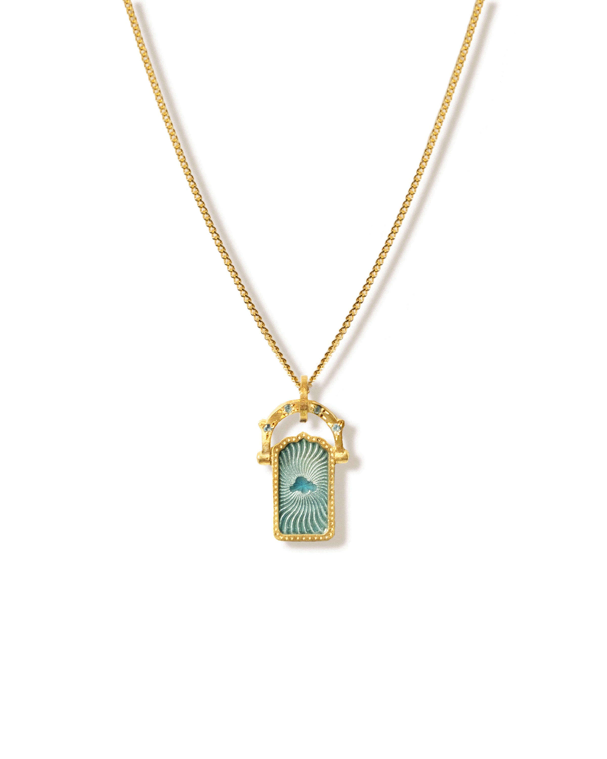 Dream Door Charm Necklace · Blue Topaz