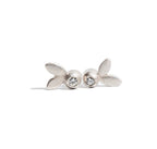 Sterling Silver Olive Leaf Diamond Stud Earrings, Botanical Jewelry