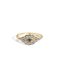 Scalloped Eye Ring · Diamond & Sapphire