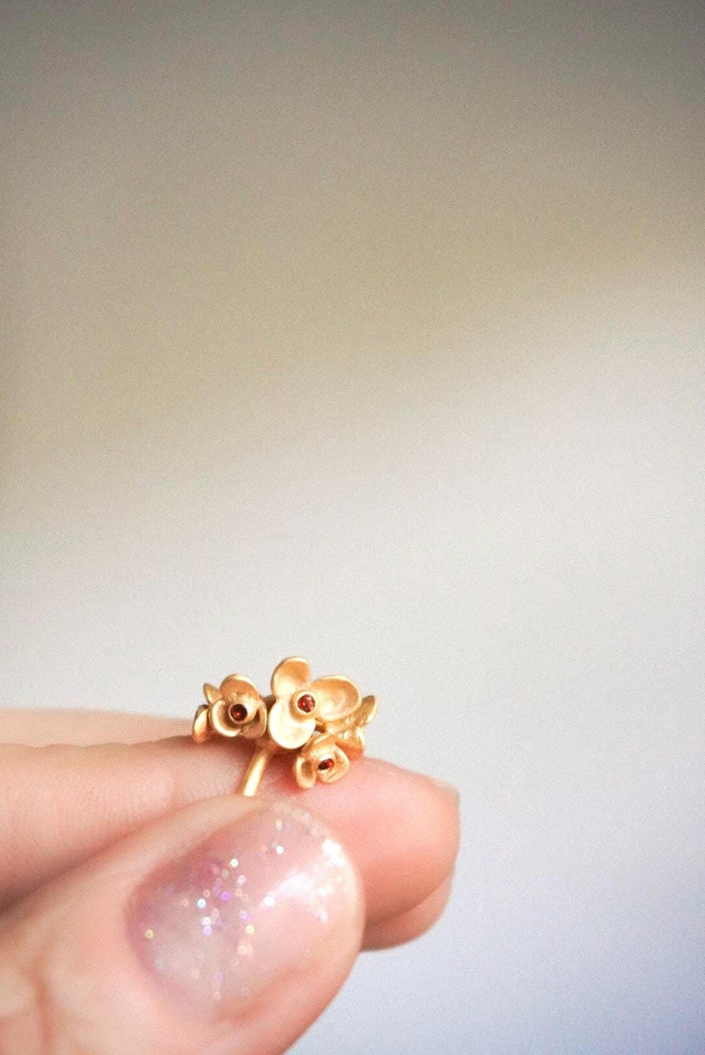 Violet Ring Red Garnet