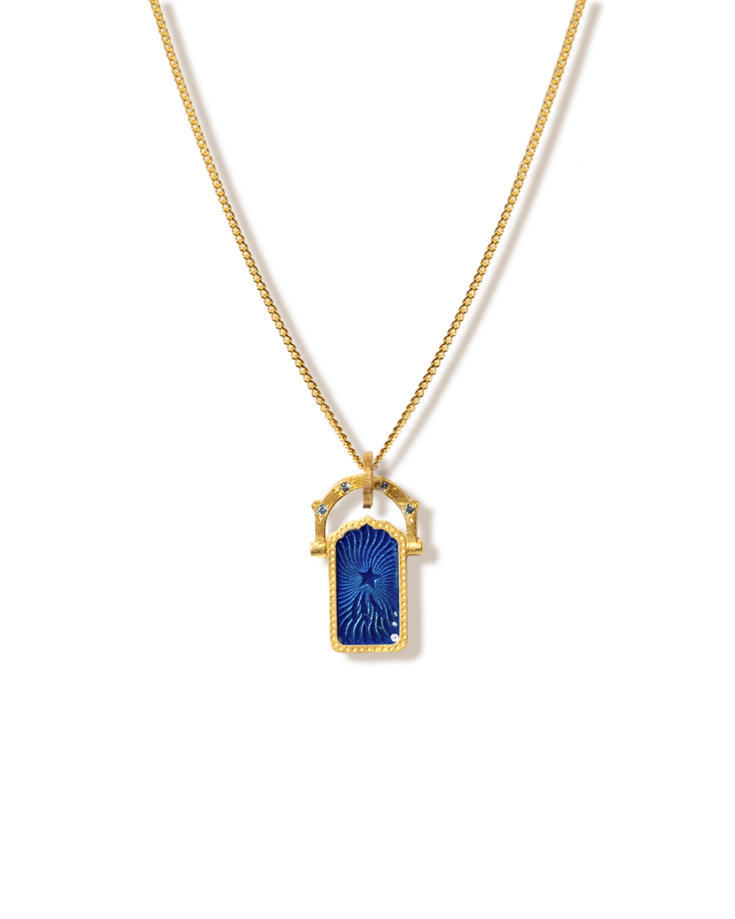 Wish Door Charm Necklace · Blue Topaz