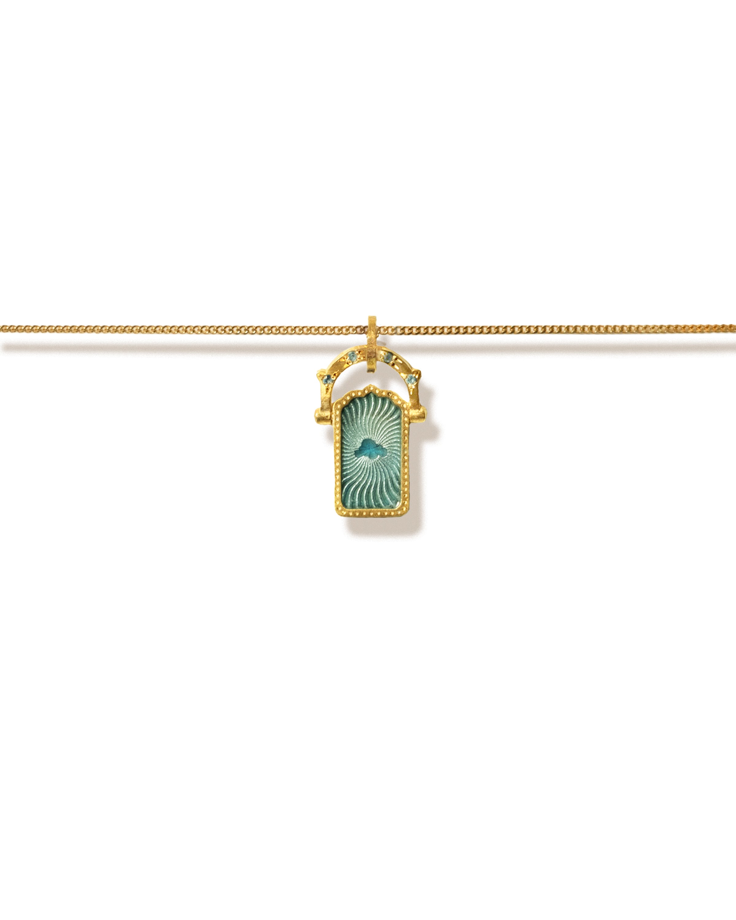 Dream Door Charm Necklace · Blue Topaz