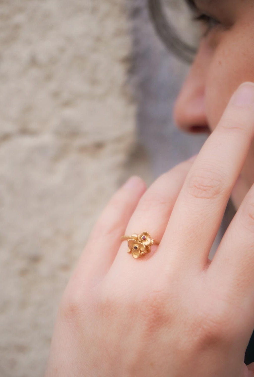 Violet Ring Red Garnet