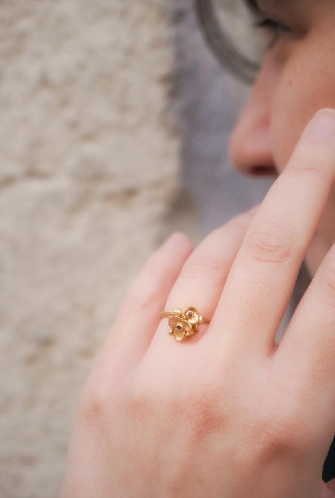 Violet Ring Red Garnet