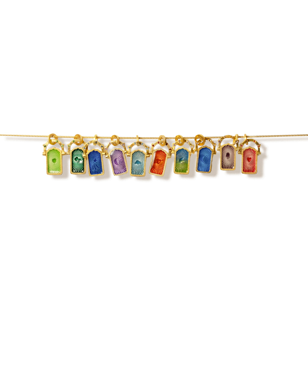 Wish Door Charm Necklace · Blue Topaz