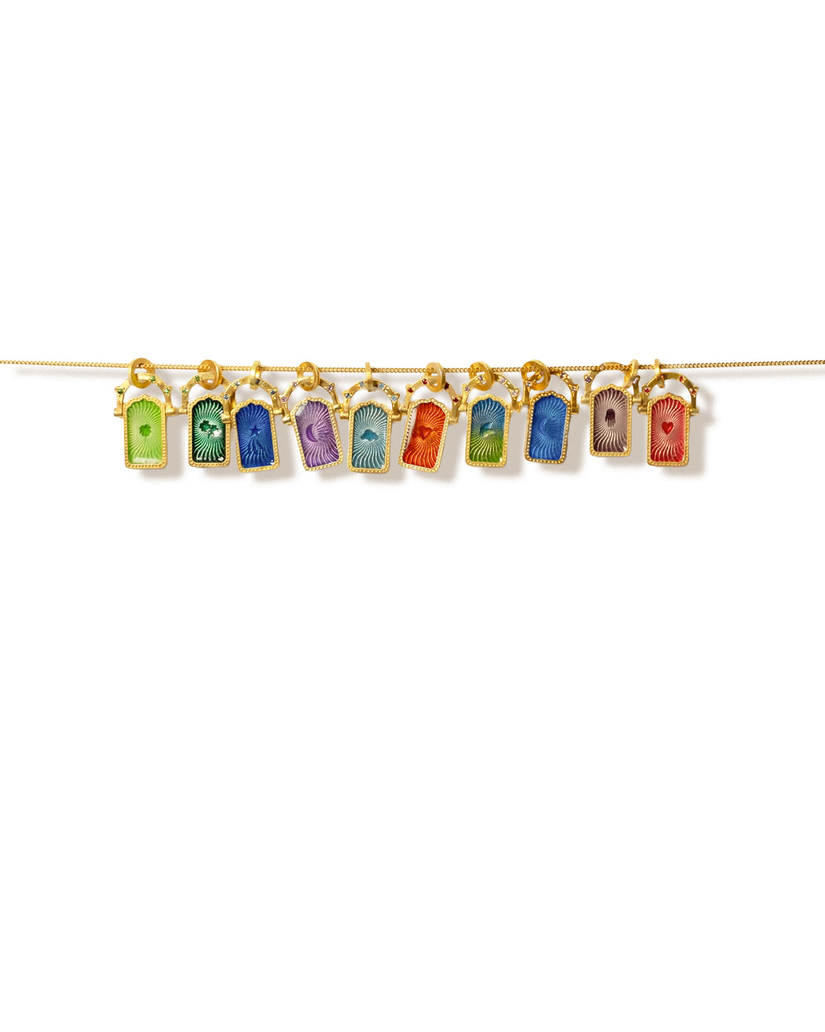 Wish Door Charm Necklace · Blue Topaz