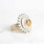 Primavera Sunflower Spinner Ring with Rutile Quartz