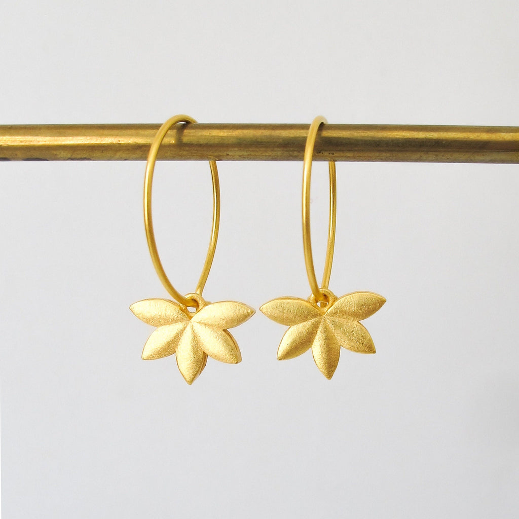 Lotus Hoop Earrings