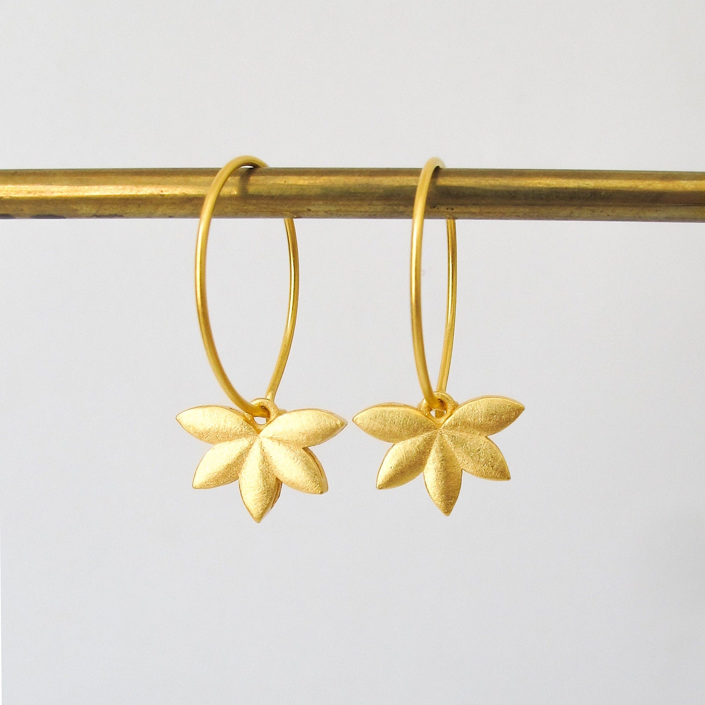 Lotus Hoop Earrings
