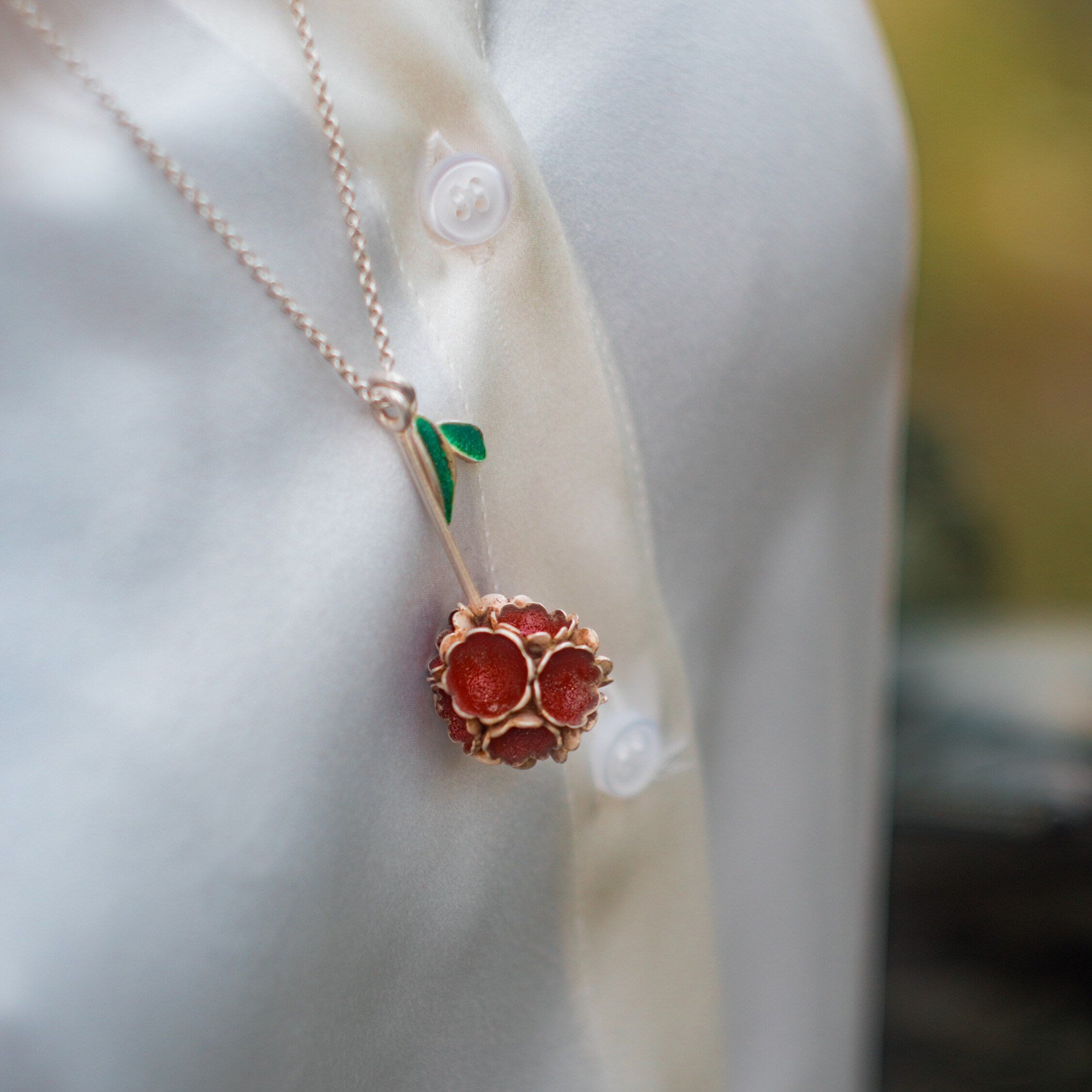 Sakura Enamel Necklace