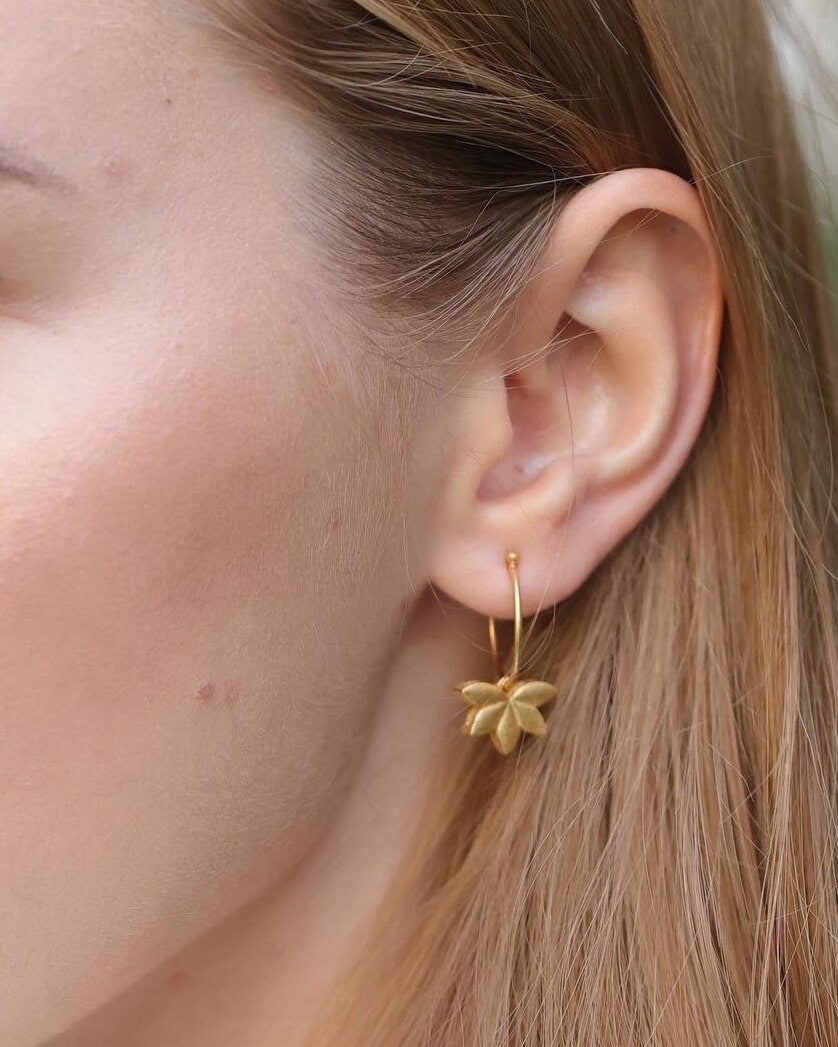 Lotus Hoop Earrings