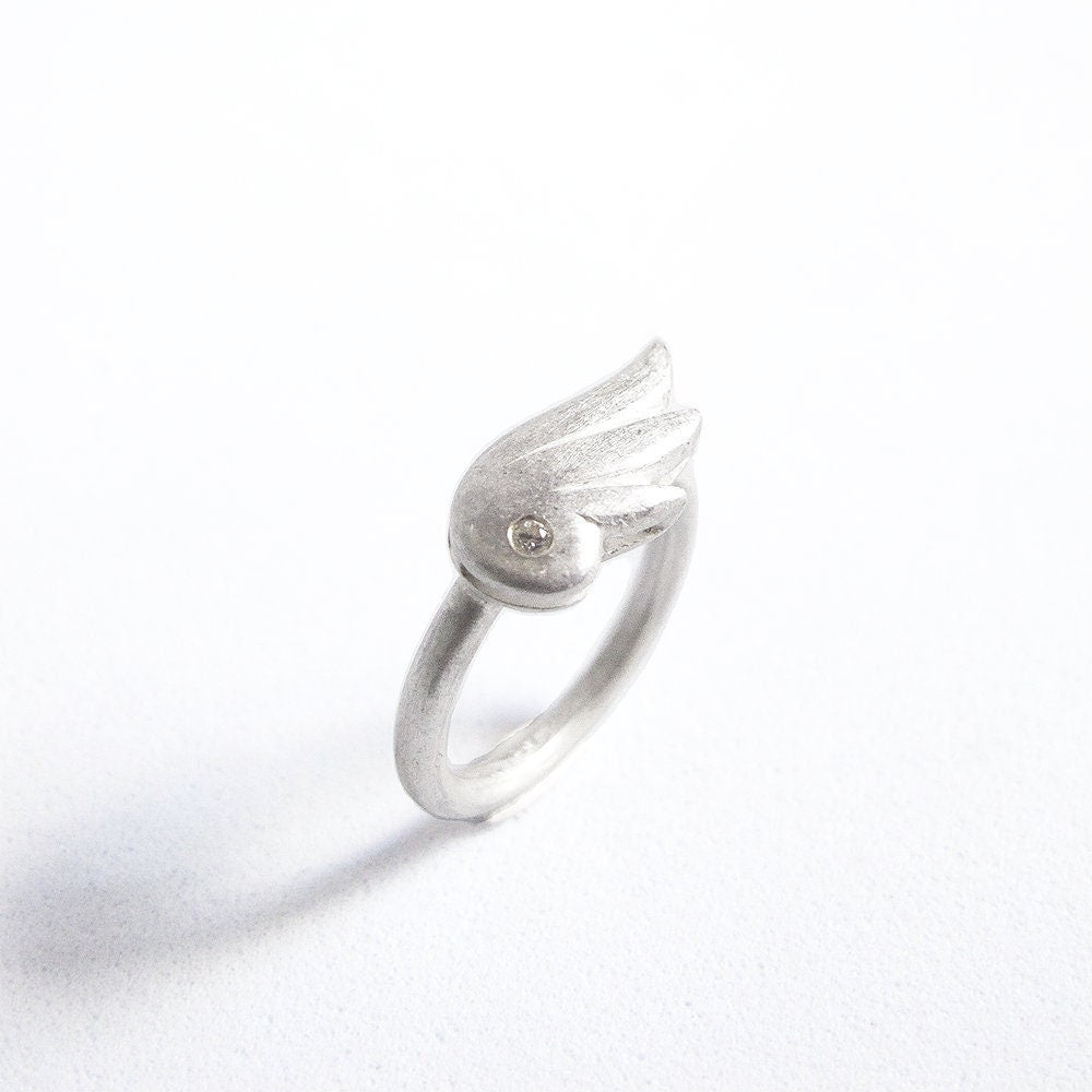 Diamond Angel Wing Ring