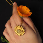 Sunflower Spinning Rutilated Quartz Necklace