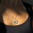 Daisy Pendant with Lemon Quartz Floral Necklace