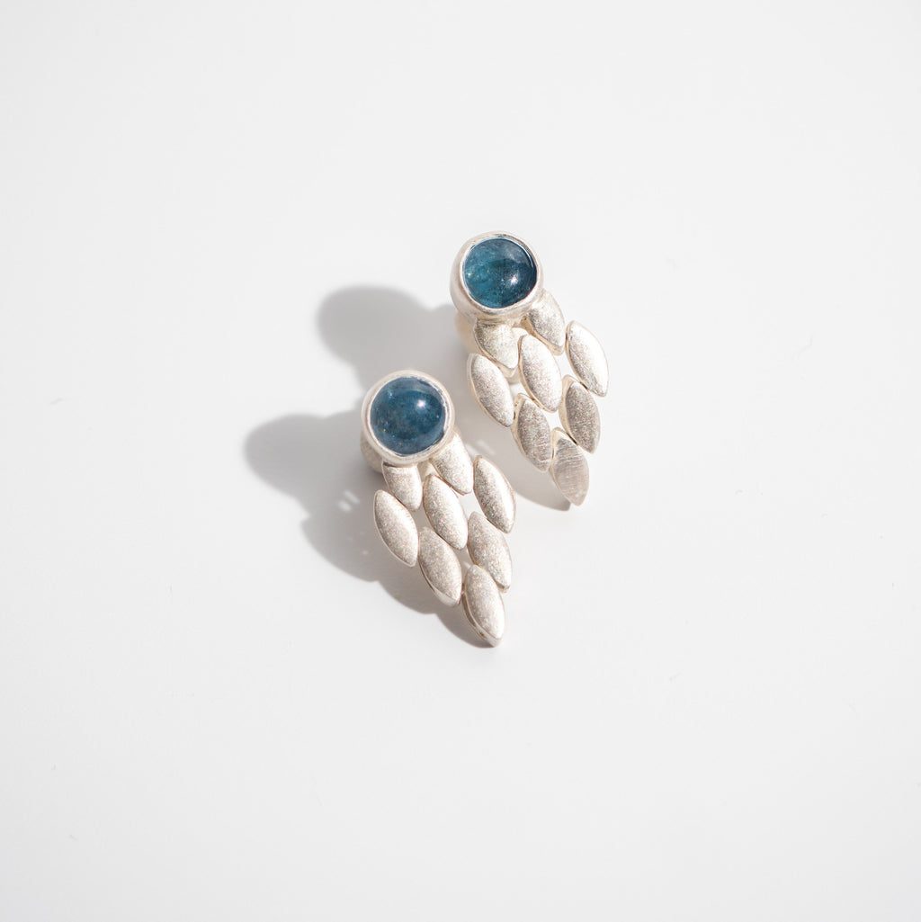 Aquamarine Leaf Earrings