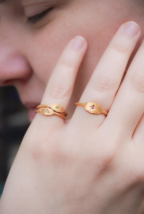 Evil Eye Yüzük · Pembe Safir