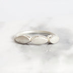 Sterling Silver Leaf Ring: Handmade Stacking Band