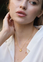 Gold Plated Lotus Flower Necklace: Handmade Sterling Silver Water Lily Pendant