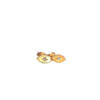 Evil Eye Stud Earrings with Swiss Blue Topaz