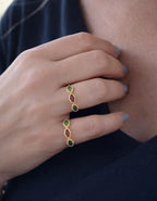 Enamel Half Eternity Ring