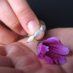 Sterling Silver Leaf Ring: Handmade Stacking Band