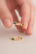 Enamel Half Eternity Ring
