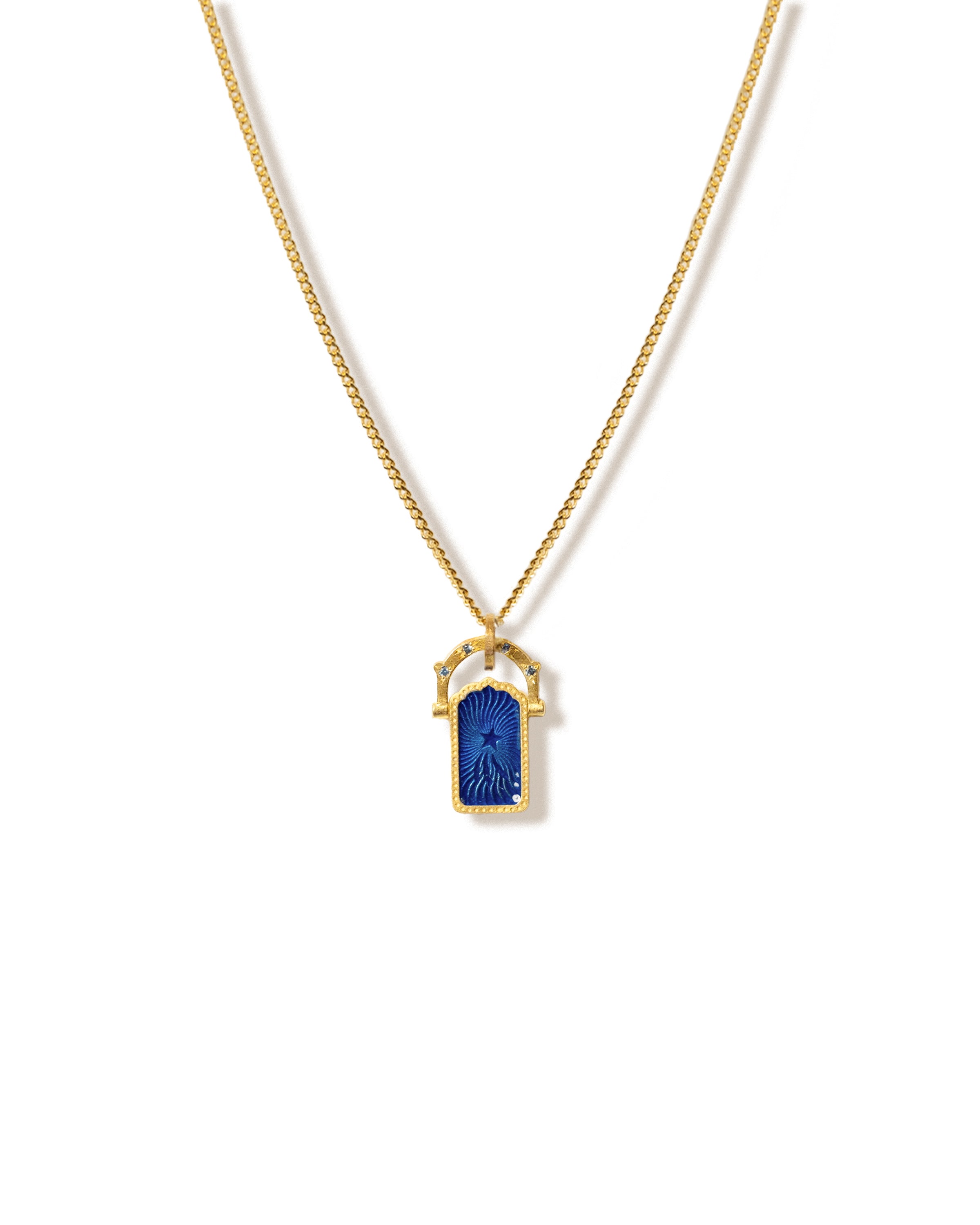 Wish Door Charm Necklace · Blue Topaz
