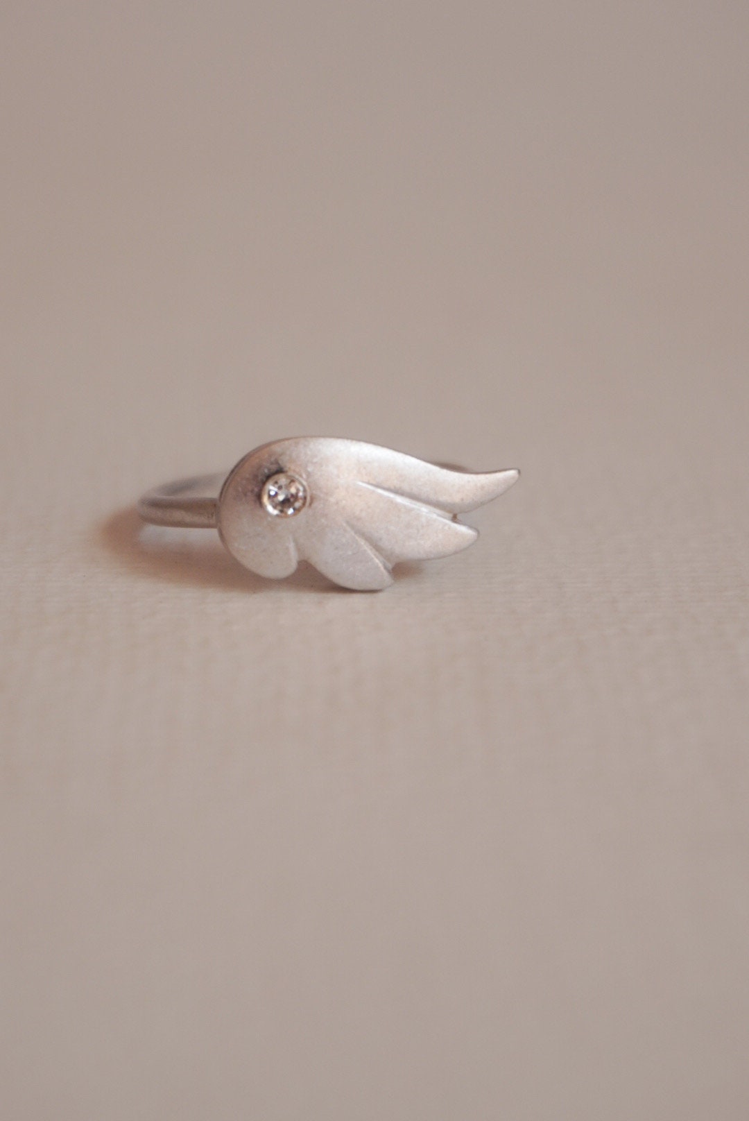 Diamond Angel Wing Ring