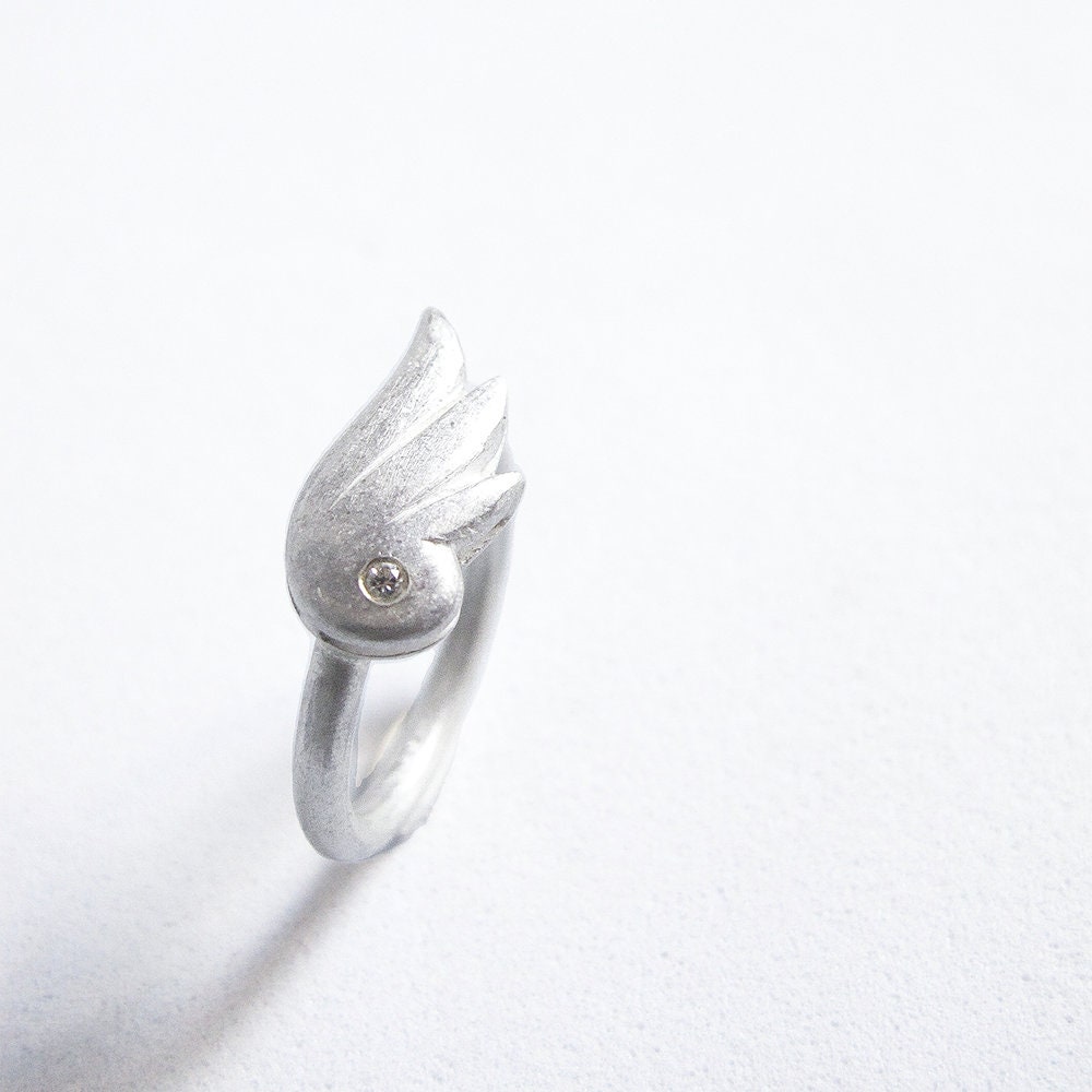 Diamond Angel Wing Ring