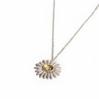 Daisy Pendant with Lemon Quartz Floral Necklace