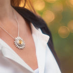 Sunflower Spinning Rutilated Quartz Necklace