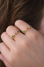 Enamel Half Eternity Ring