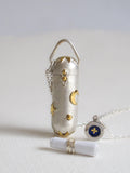 Crescent Moon & Stars Locket Necklace
