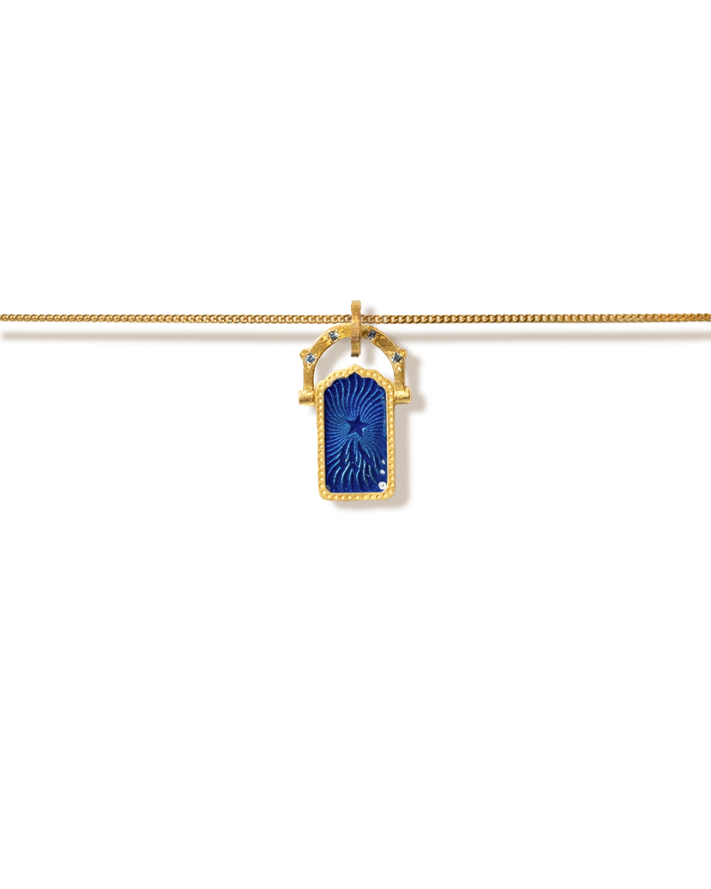 Wish Door Charm Necklace · Blue Topaz
