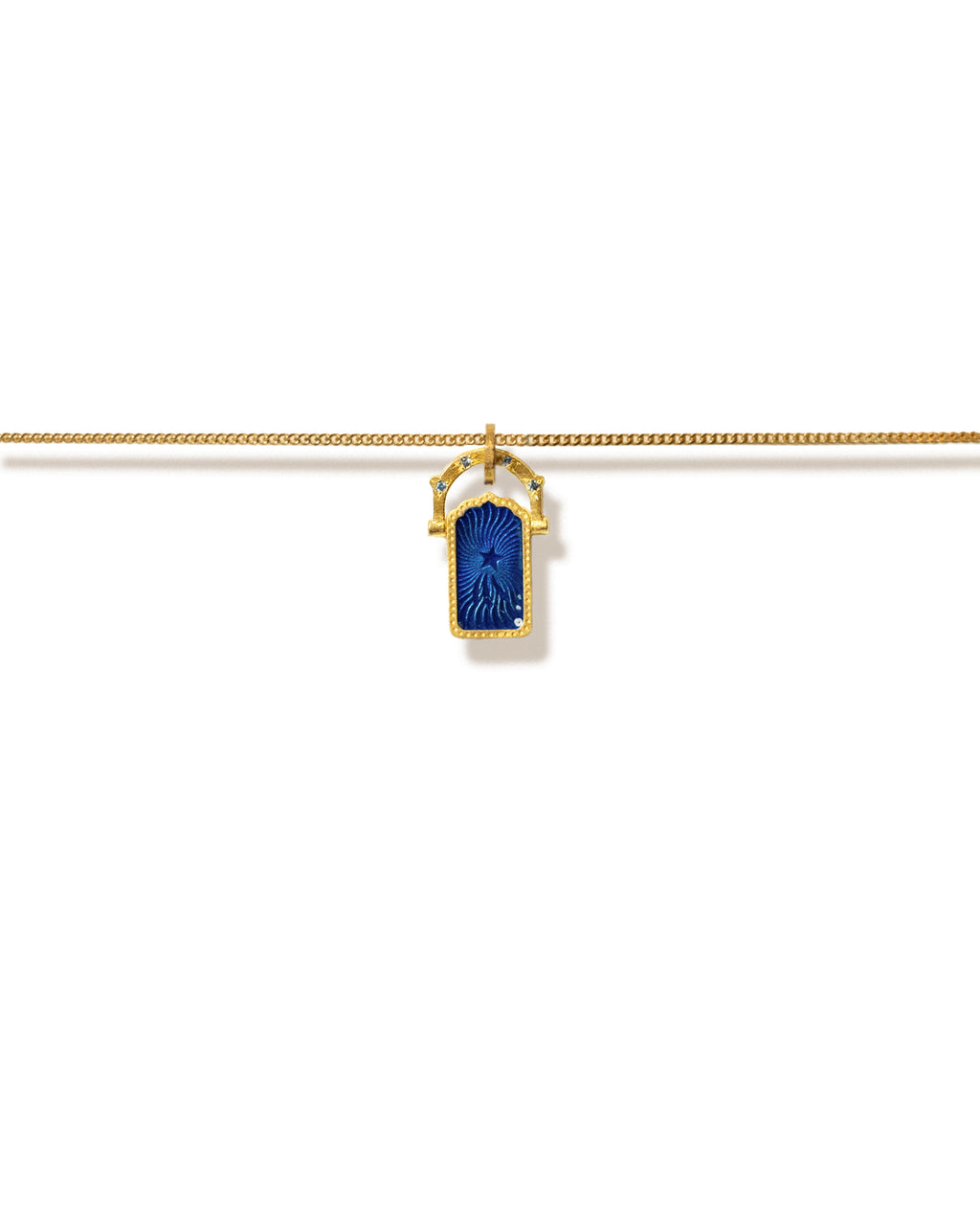 Wish Door Charm Necklace · Blue Topaz