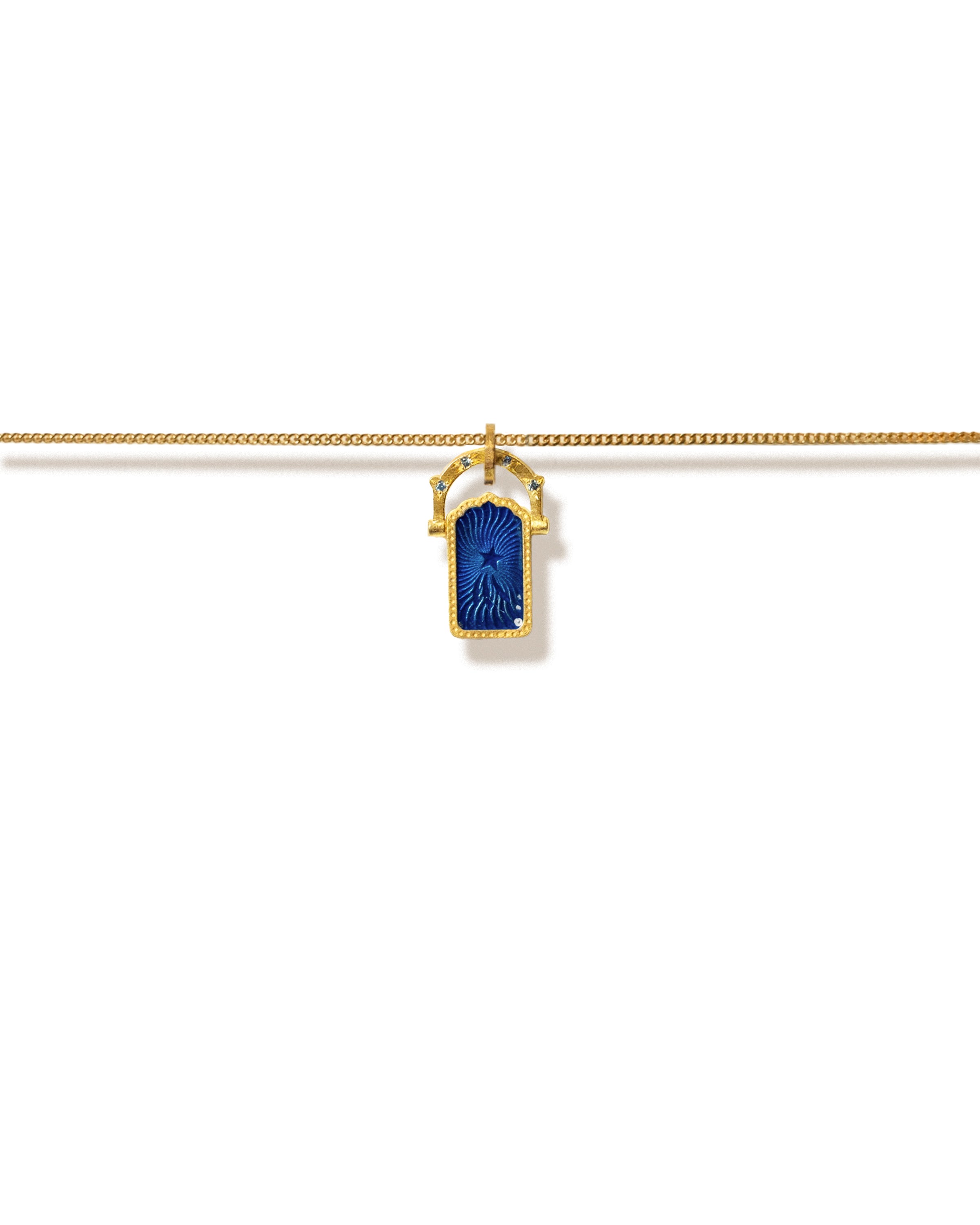 Wish Door Charm Necklace · Blue Topaz