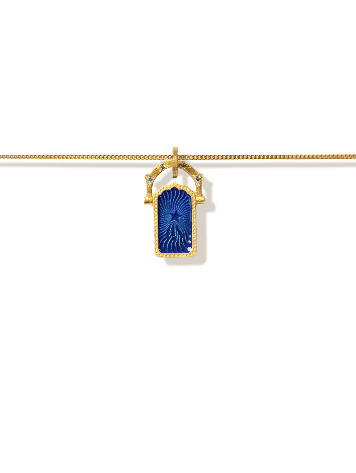 Wish Door Charm Necklace · Blue Topaz