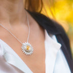Sunflower Spinning Rutilated Quartz Necklace