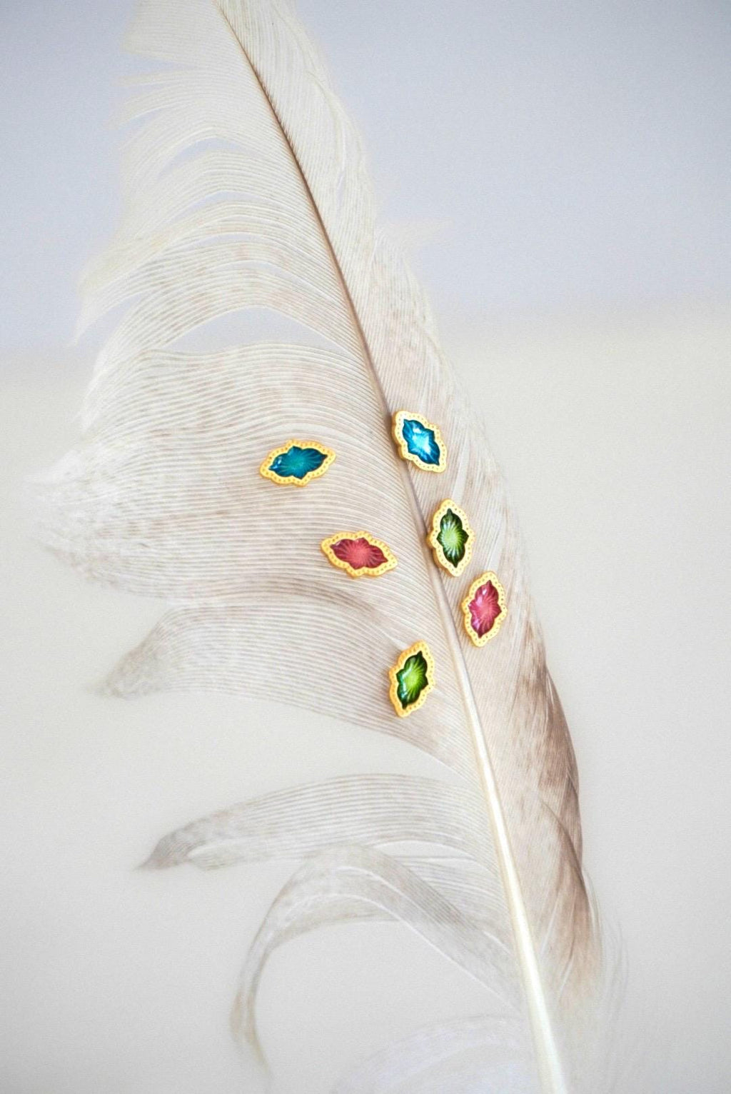 Mini Enamel Leaf Studs