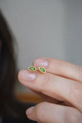 Mini Enamel Leaf Studs