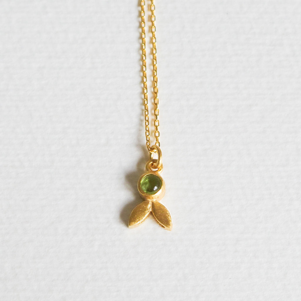 Peridot Olive Leaf Necklace