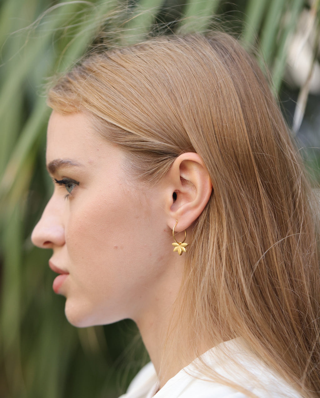 Lotus Hoop Earrings