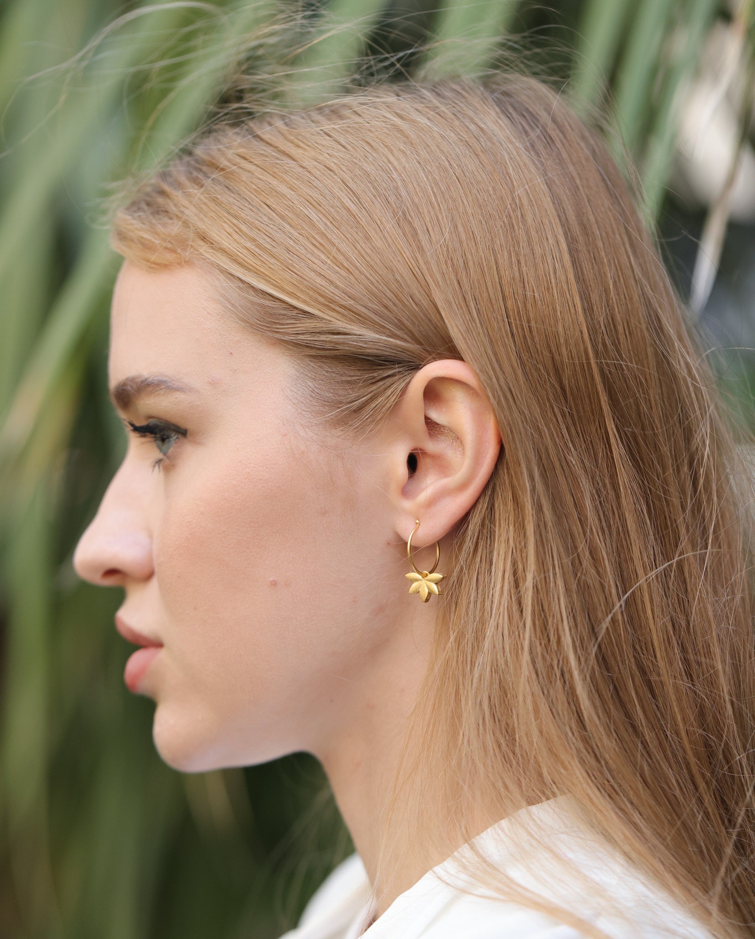 Lotus Hoop Earrings