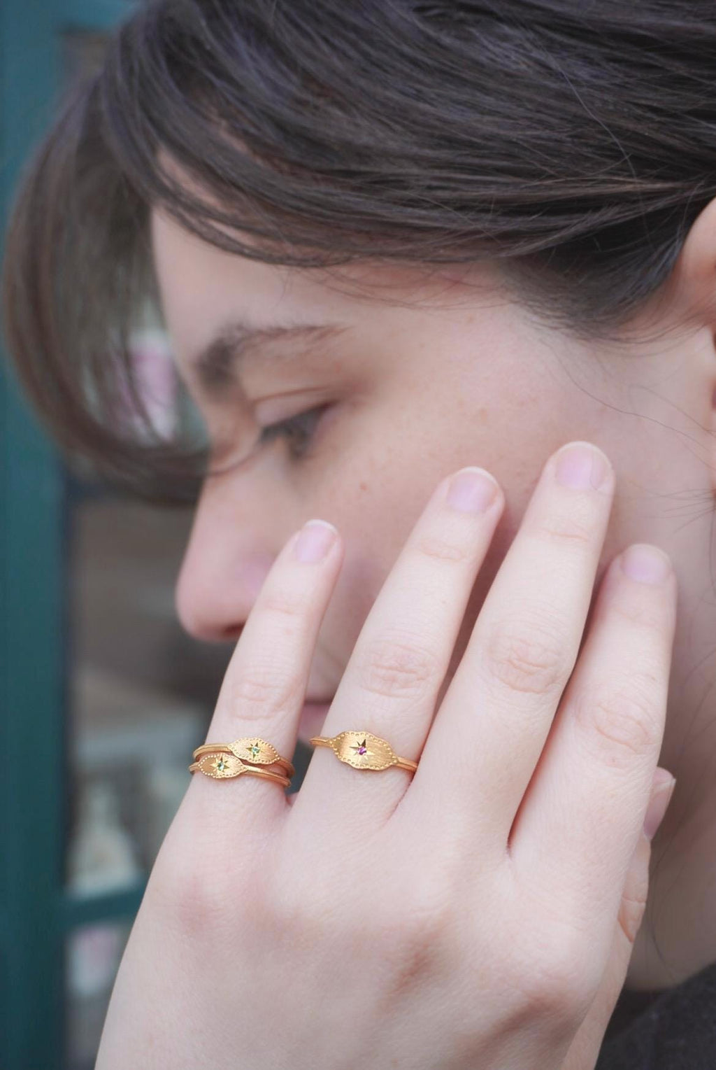 Evil Eye Ring: Star-Set Pink Sapphire