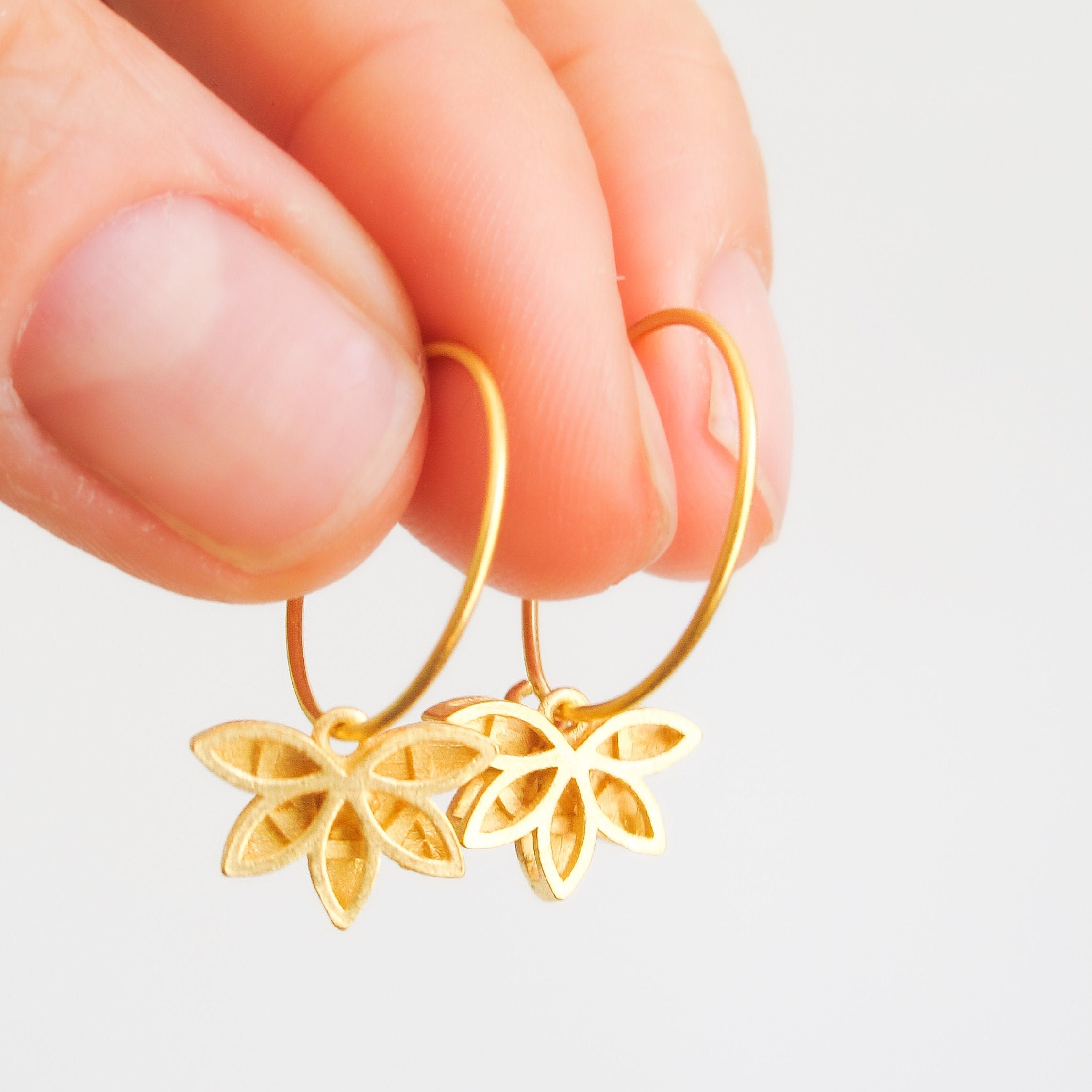 Lotus Hoop Earrings