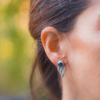Aquamarine Leaf Earrings