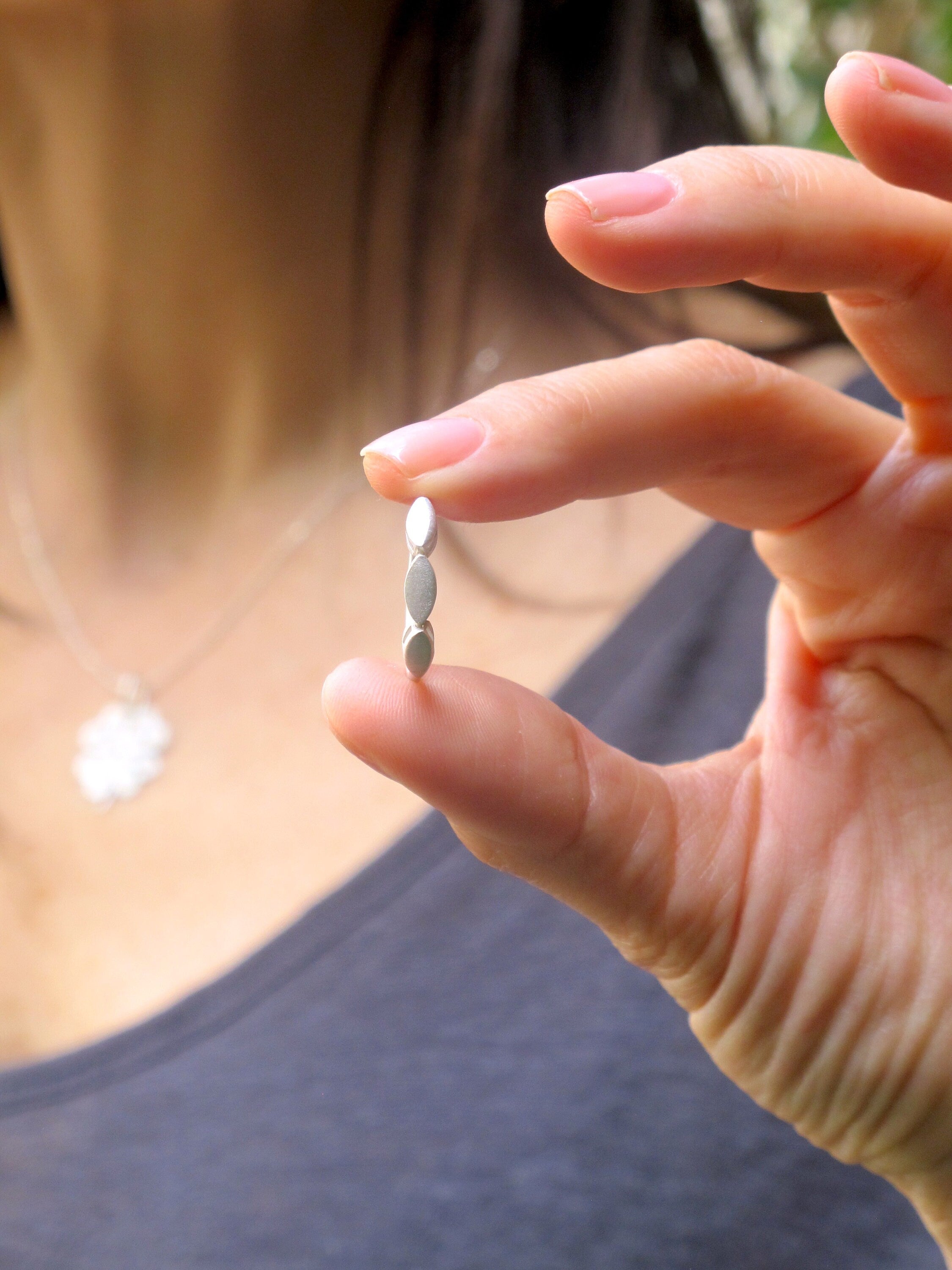 Sterling Silver Leaf Ring: Handmade Stacking Band